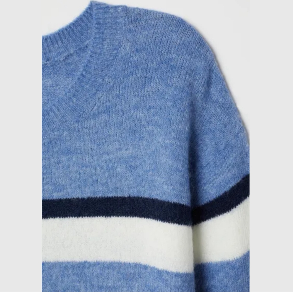 5 for $25 | H&M Crew Neckline Striped Fine Knit Sweater - Picture 2 of 11
